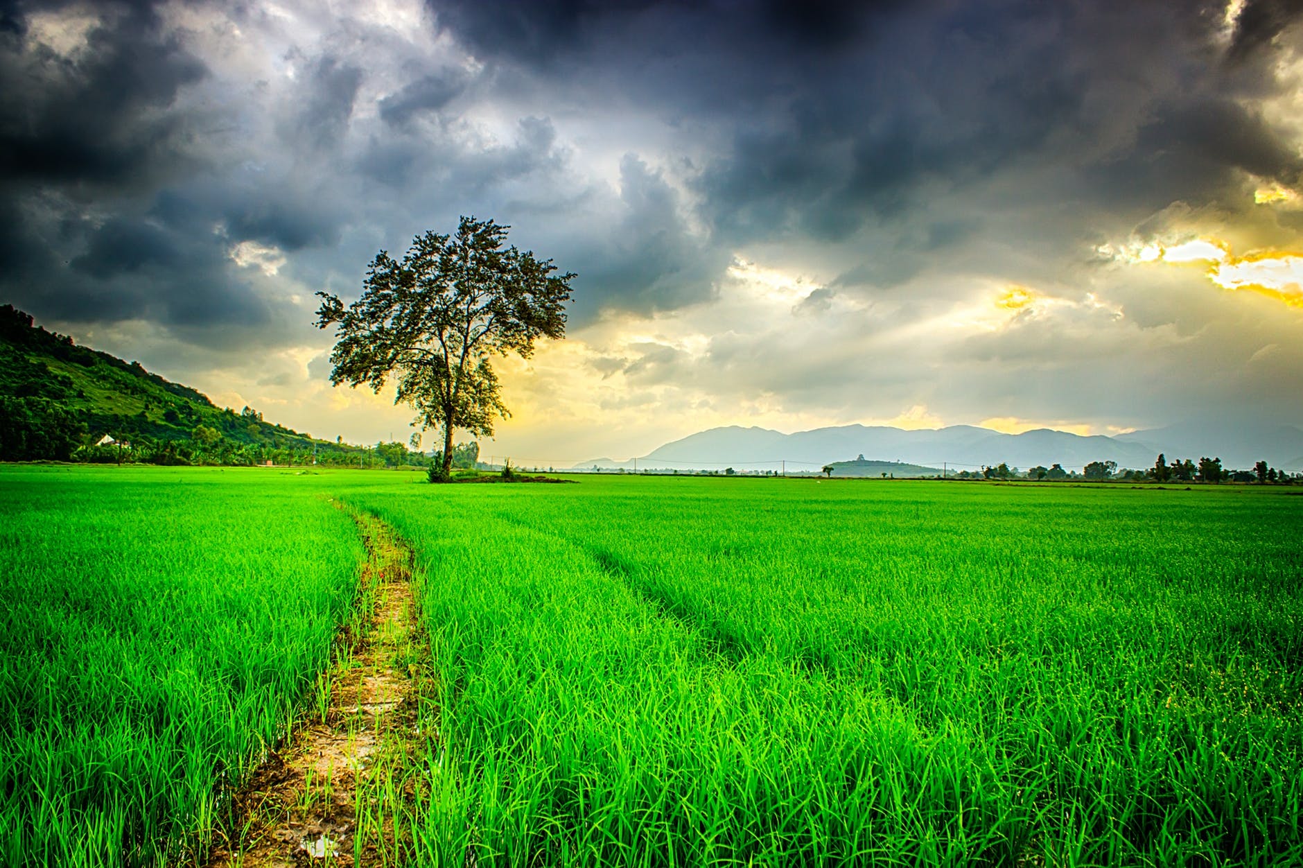 clouds cloudy countryside farm